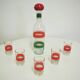 Liquor bottle and glasses, 1960s, set of 6