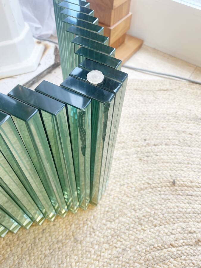 Italian glass coffee table — Luigi Massoni 1970