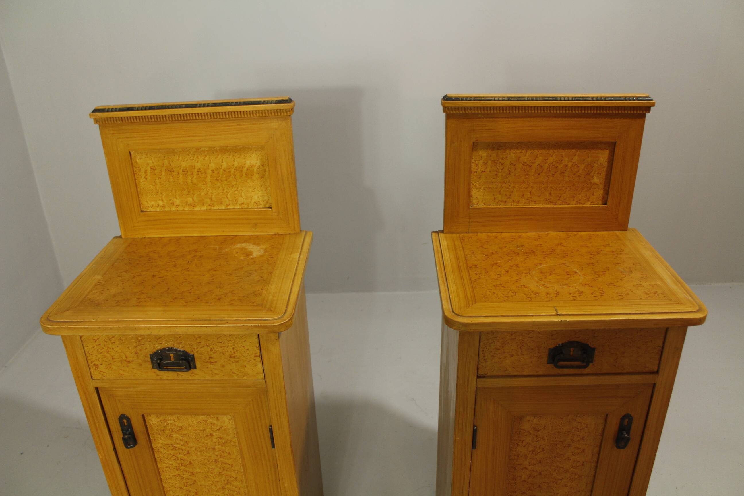 Pair of Bedside Tables. Folk art, Bohemia 1920