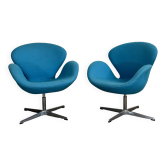 Pair of Vintage Swan Armchairs