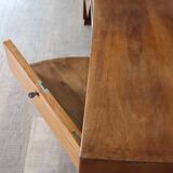Curved Directors desk in walnut, Italy 1940s