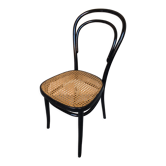 Bistrot wood & seat canned chair 70s vintage
