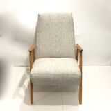 Pair of reupholstered 60s armchairs