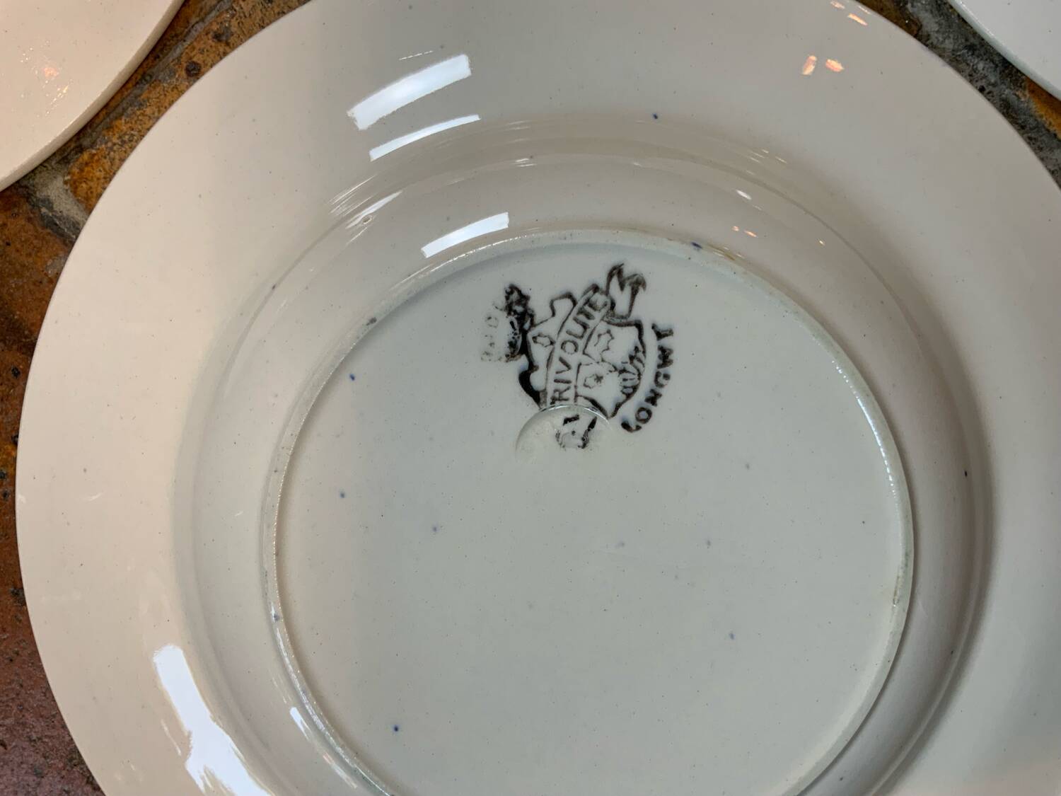 12 Longwy soup plates