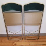 Set of 2 folding velvet chairs