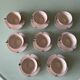Set de tasses en porcelaine art déco rose et argent 1940