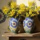 A pair of large decorative vases by Carla Holland, Gouda decoration, circa 1930-40.