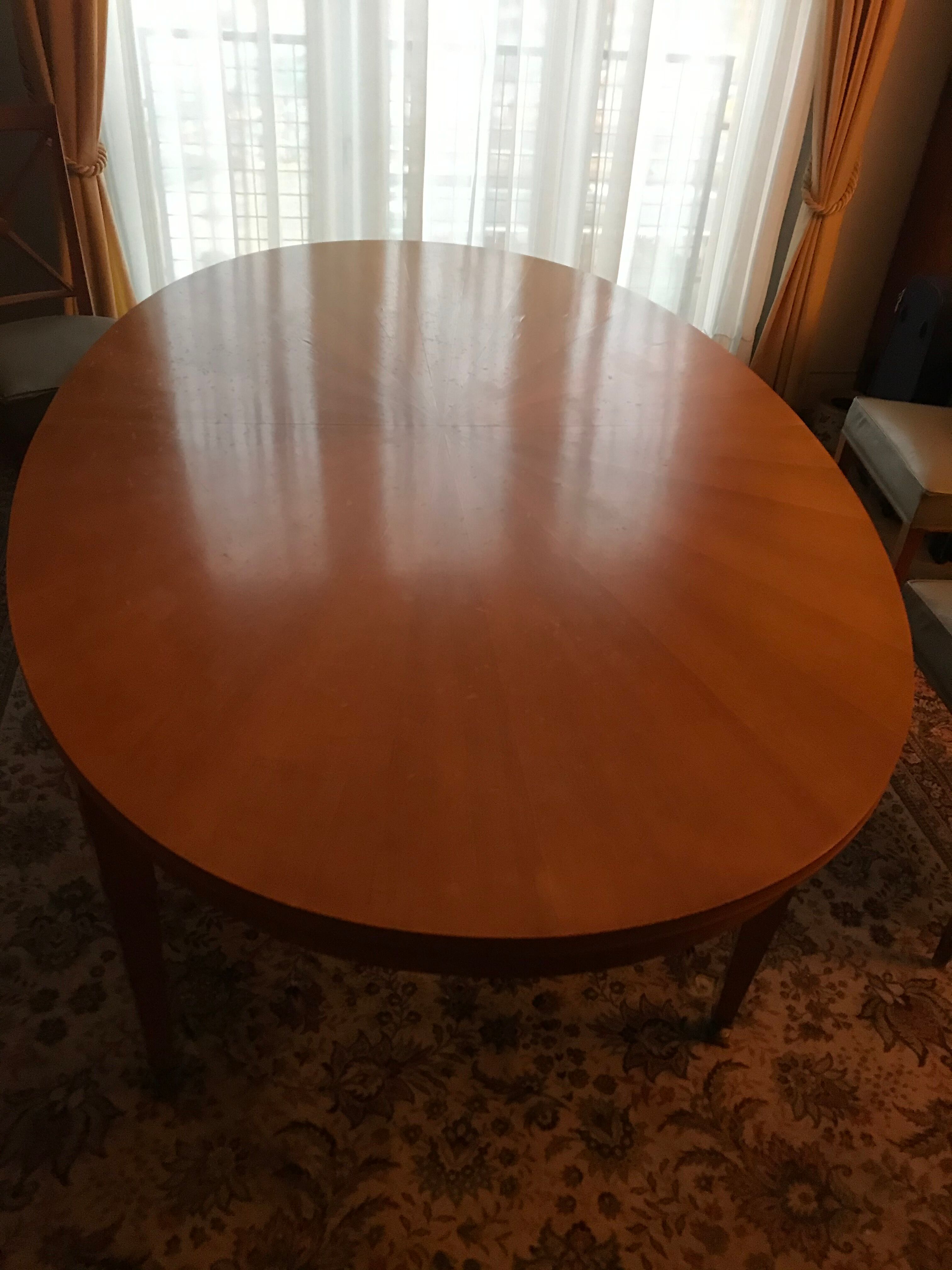 Oval wooden table