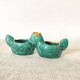 Salt and pepper shakers with chickens in slip