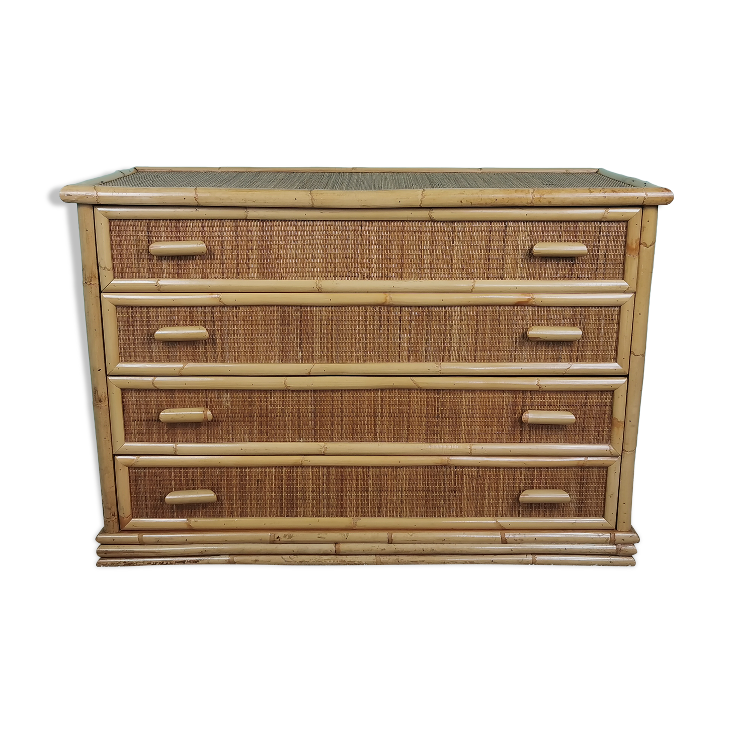 Rattan and bamboo dresser