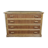Rattan and bamboo dresser