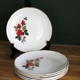 6 dessert plates from Moulin des loups, "Carmen" model, in very good condition