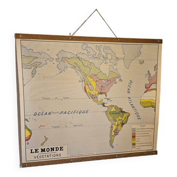 Carte solaire de géographie ancienne 1960