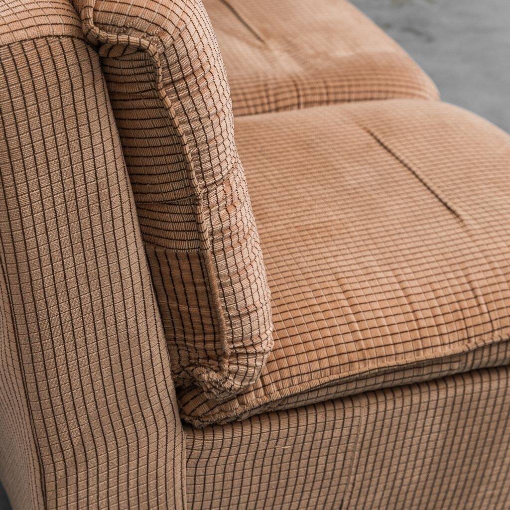 Set 3 poltrone modulari tessuto a quadretti beige anni ’70 vintage modernar