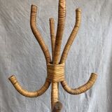 Rattan parrot coat rack