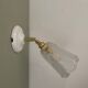 Vintage art deco tulip wall lamp in frosted glass