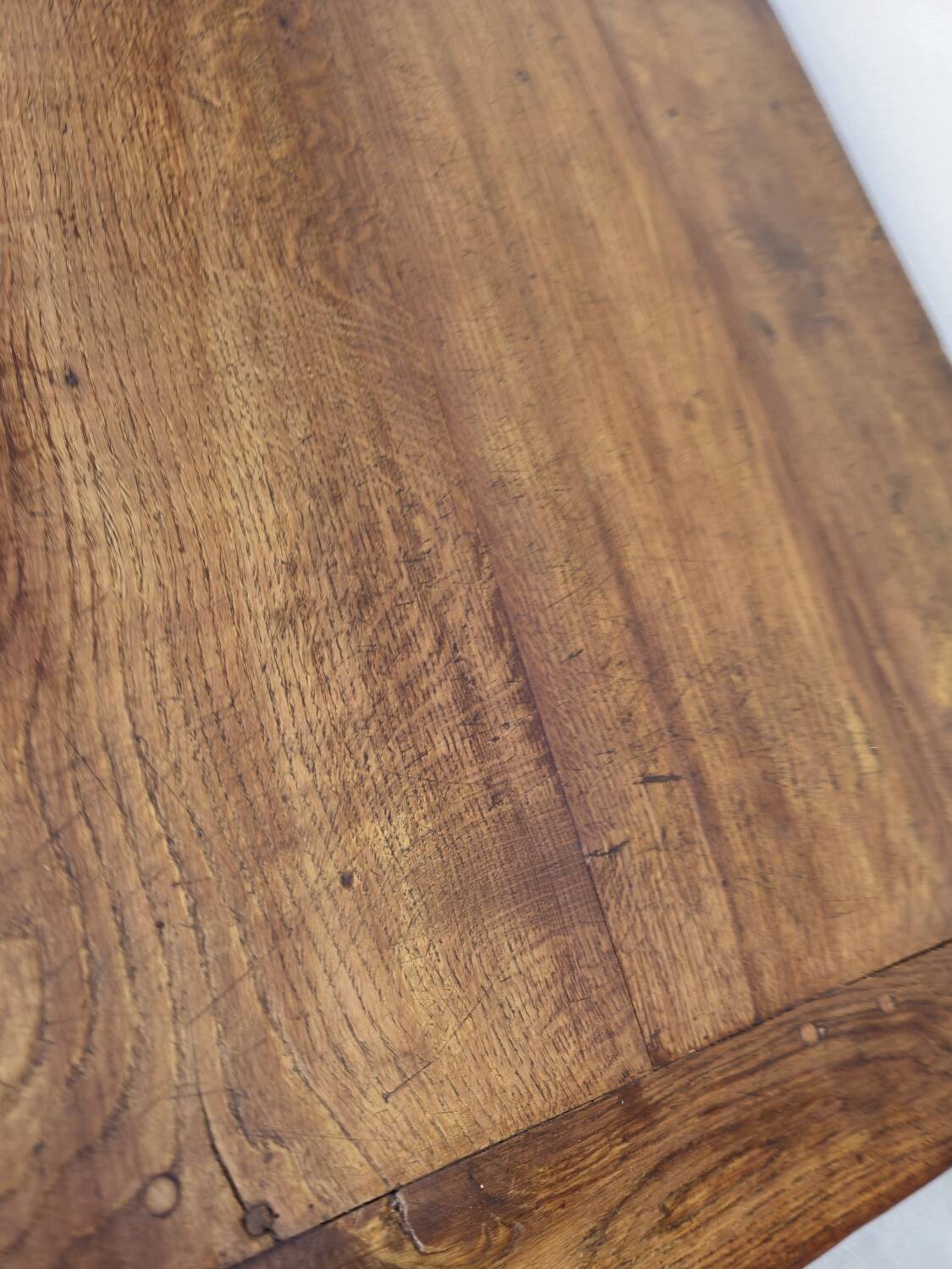 Rustic farmhouse coffee table with two drawers, solid oak, 19th century - 1.97m
