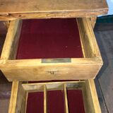 A schoolmaster's desk and chairs