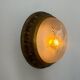Vintage brass and sandblasted glass wall lamp, France 1940