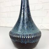 Danish table lamp in blue ceramic, Soholm Stentøj, Scandinavian Denmark