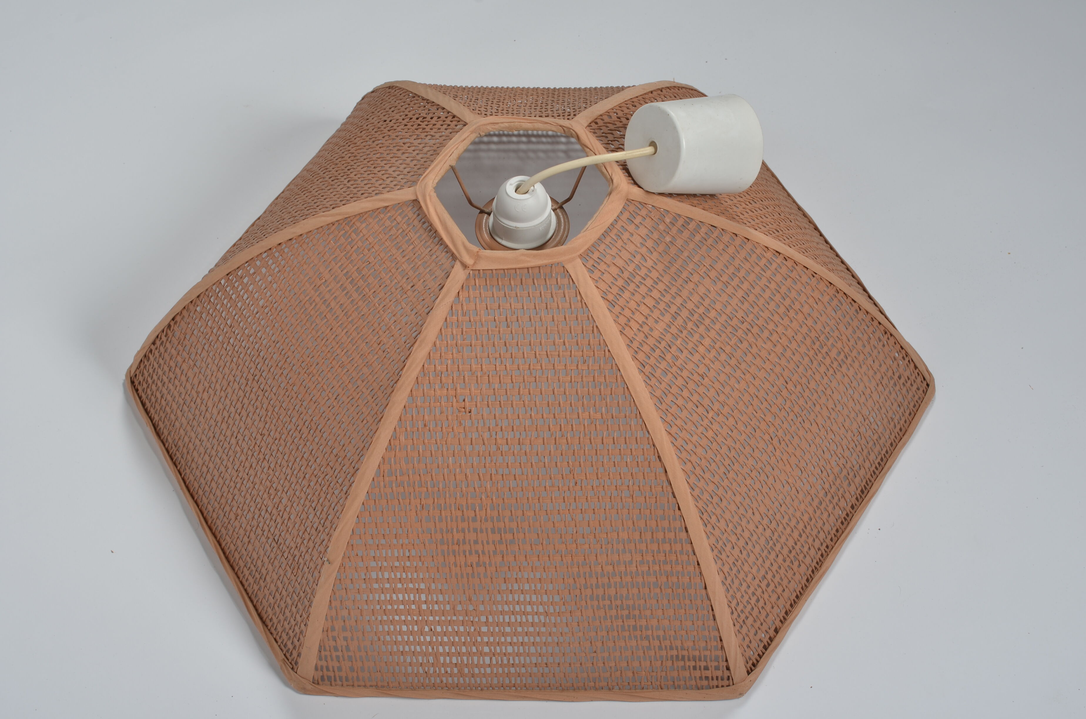 Brown rattan hanging lamp