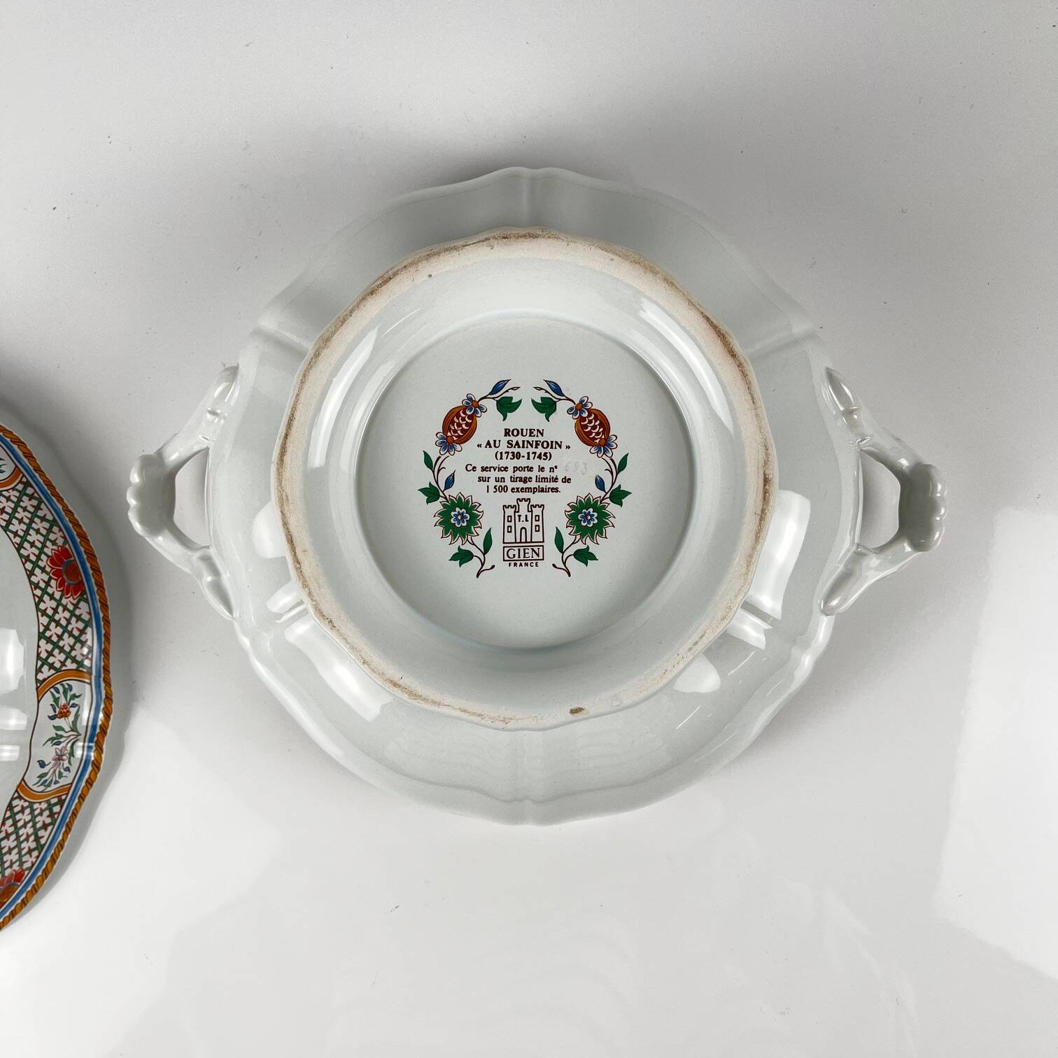 Gien soup tureen model Rouen Sainfoin, 1990, limited edition 693/1500