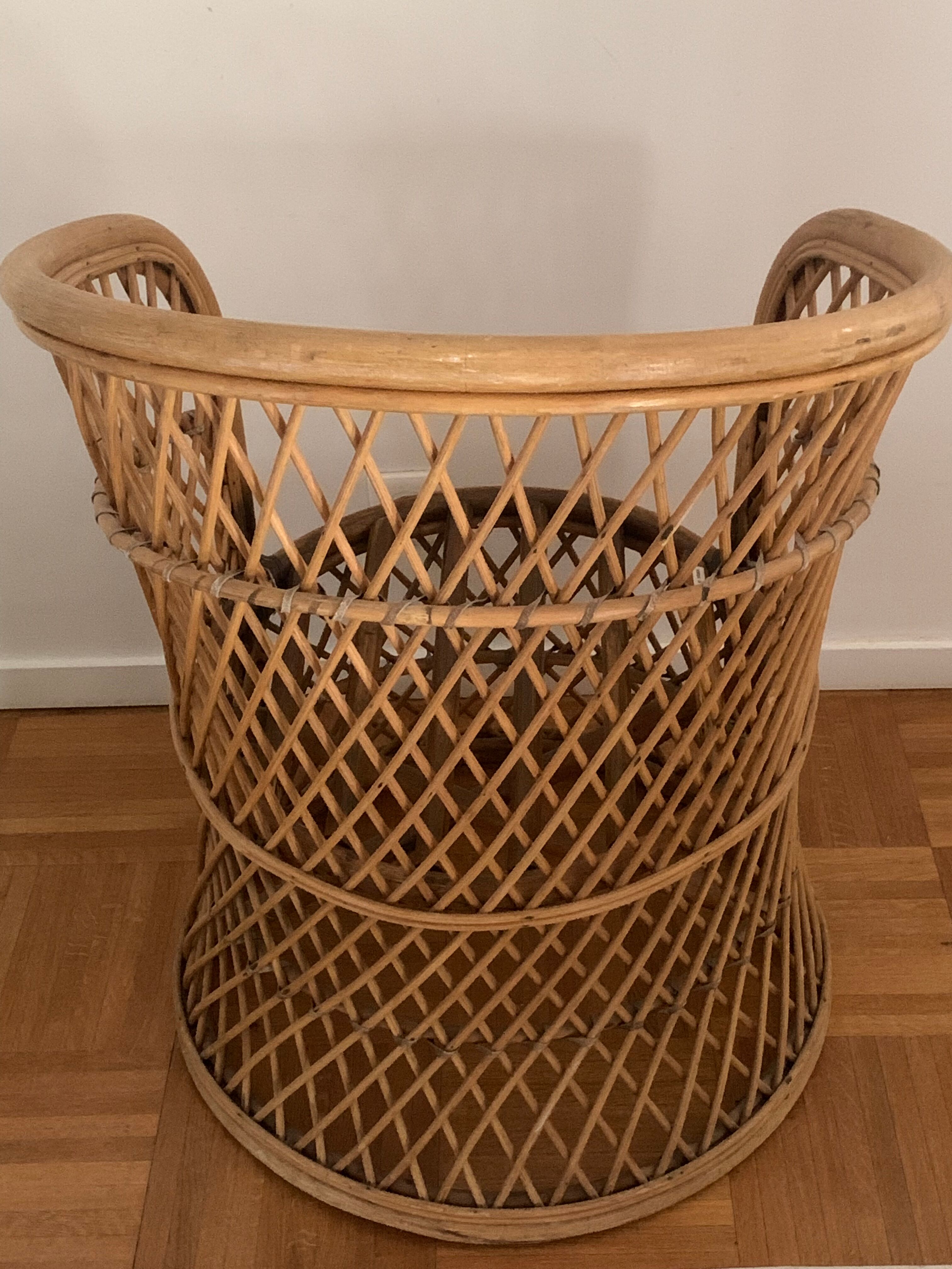 Rattan armchair 1970s