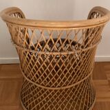 Fauteuil en rotin 1970s