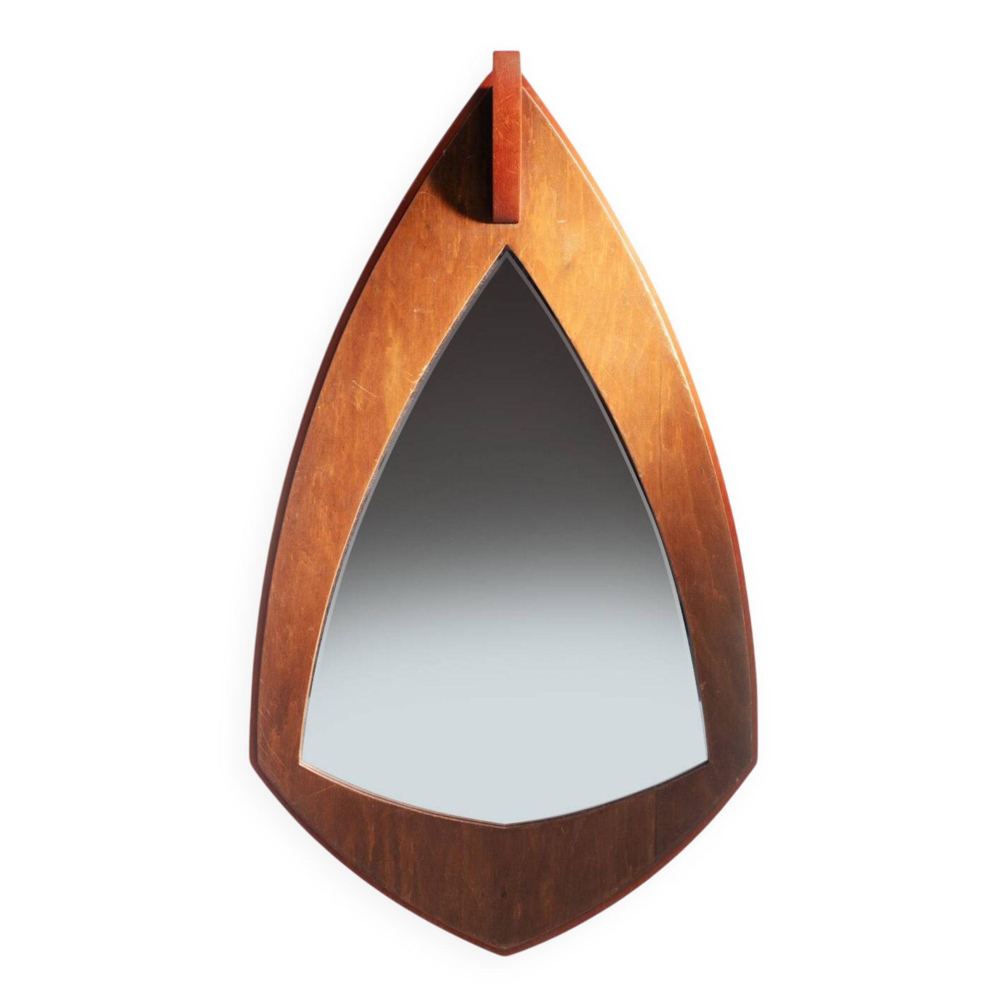 Art Deco Amsterdam School wall mirror in oak, The Netherlands, 1920s