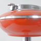 VINTAGE 1970s METAL ASH TRAY ON A STAND ORANGE LACQUER & CHROME 70S SPACE AGE