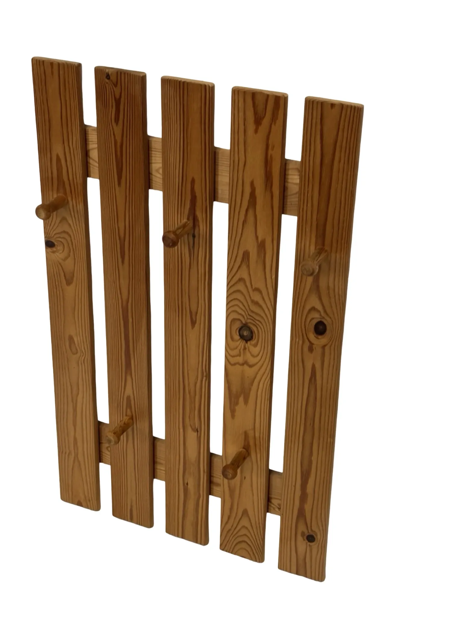 Vintage pine coat rack, 1970s minimalist design