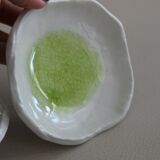 Set 2 cracked green and blue ceramic cups
