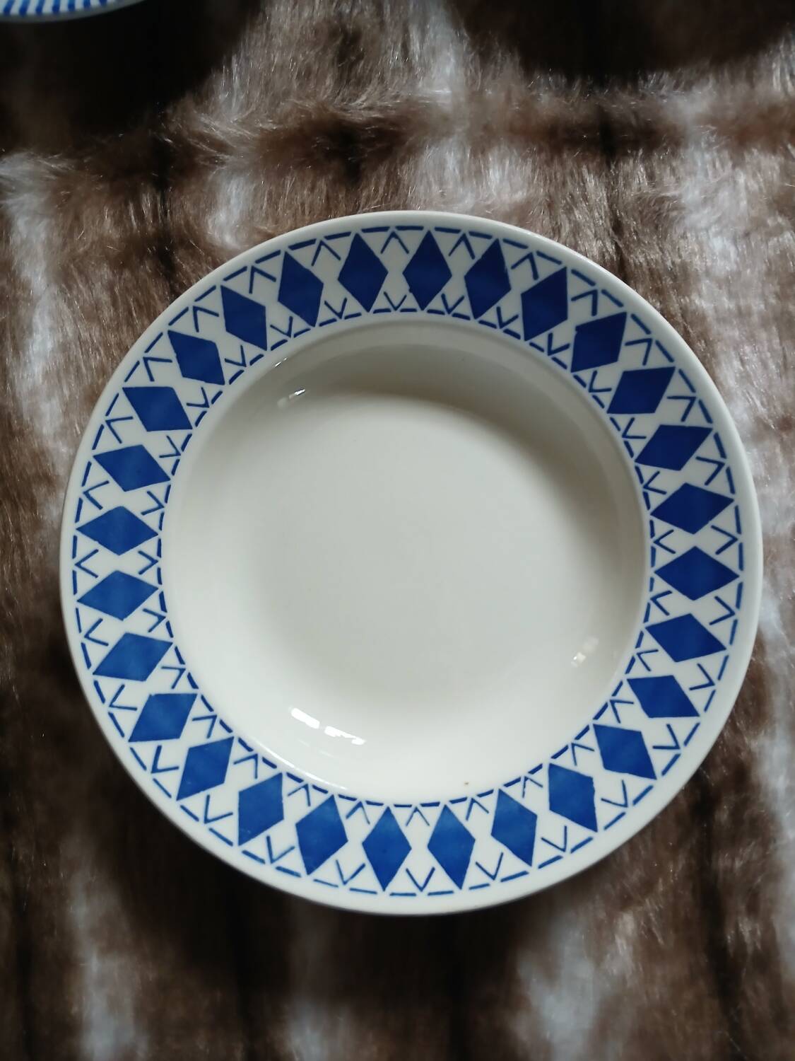 6 mismatched antique deep plates