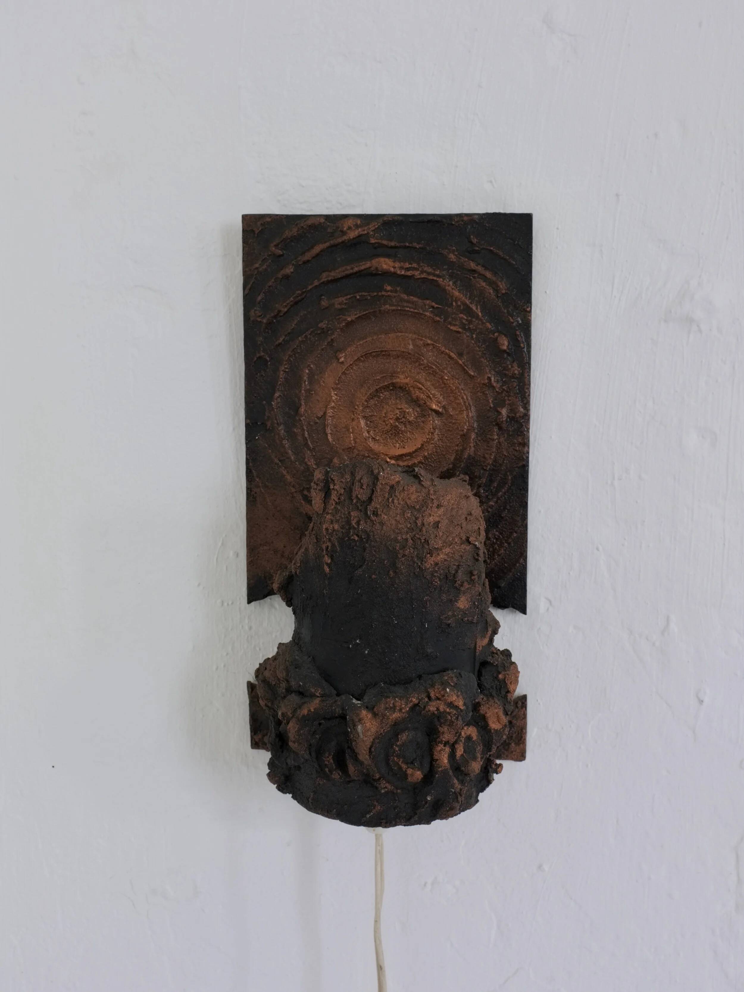 Brutalist ceramic wall sconce by Jouko Kytömaa | Finland | 1970s