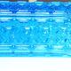 Vintage 1960s table lamp in azure blue pressed glass for Orref.