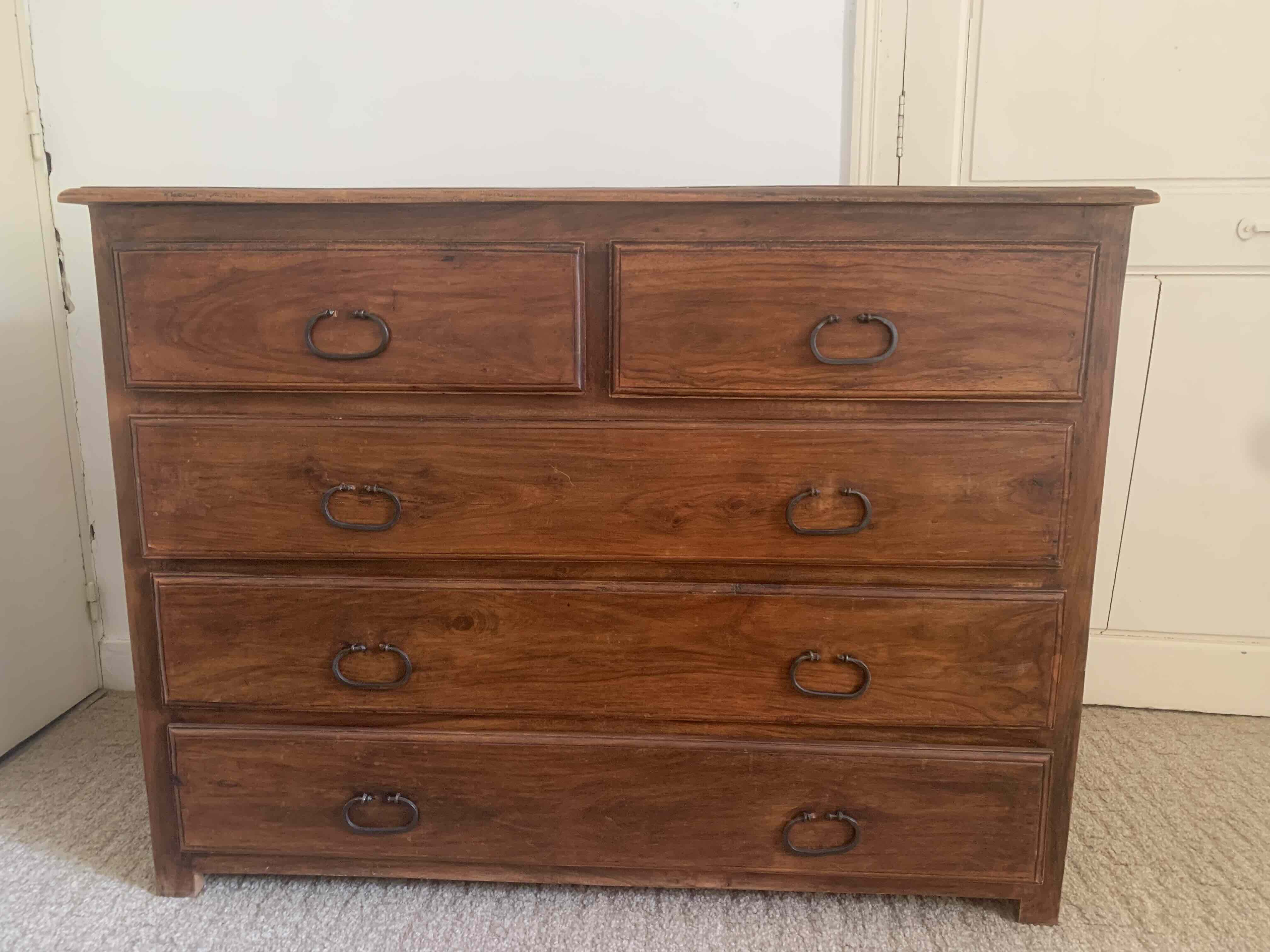 Antique commode in solid rosewood - Colonial / Marine style