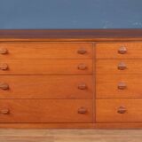 Retro Teak 1960s Stag 8 Drawer Chest Of Drawers Sideboard