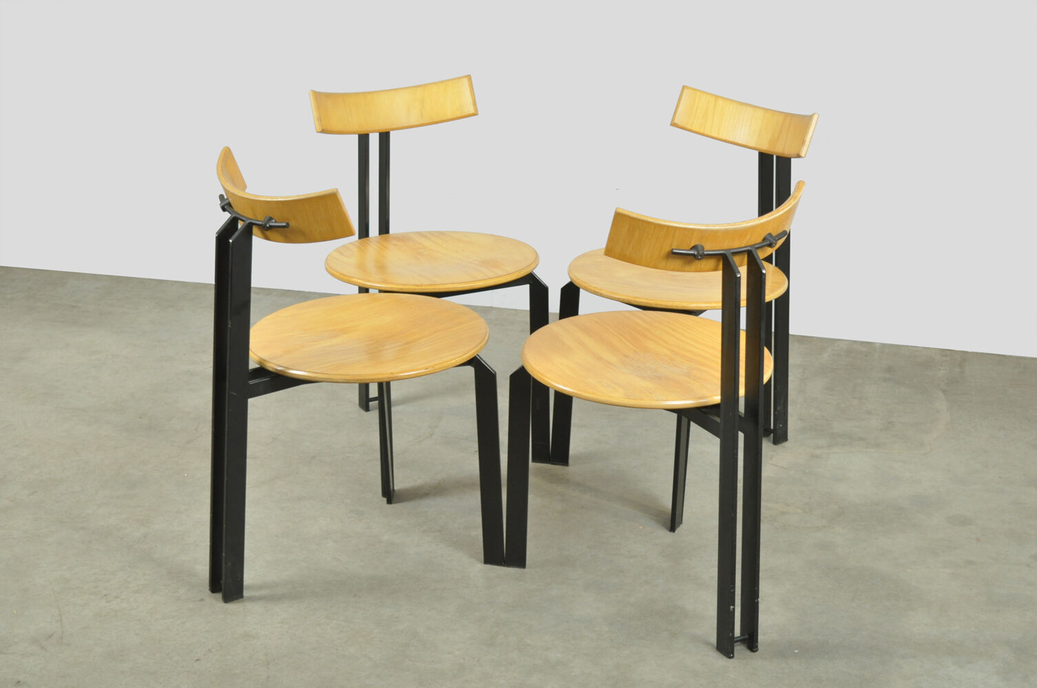 Dutch post modern dining chairs, harvink, 1980s