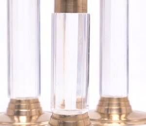 Vintage set of brass and lucite candlesticks, 1970s
