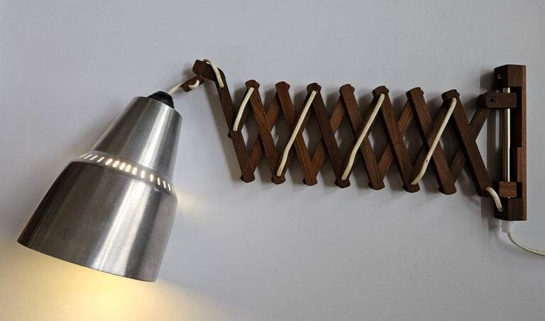 Mid-century wall scissors lamp, Sweden, 1960s