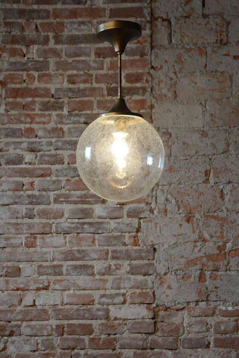 Mid-Century Chandelier in Brass and Glass, Czech, 1960s