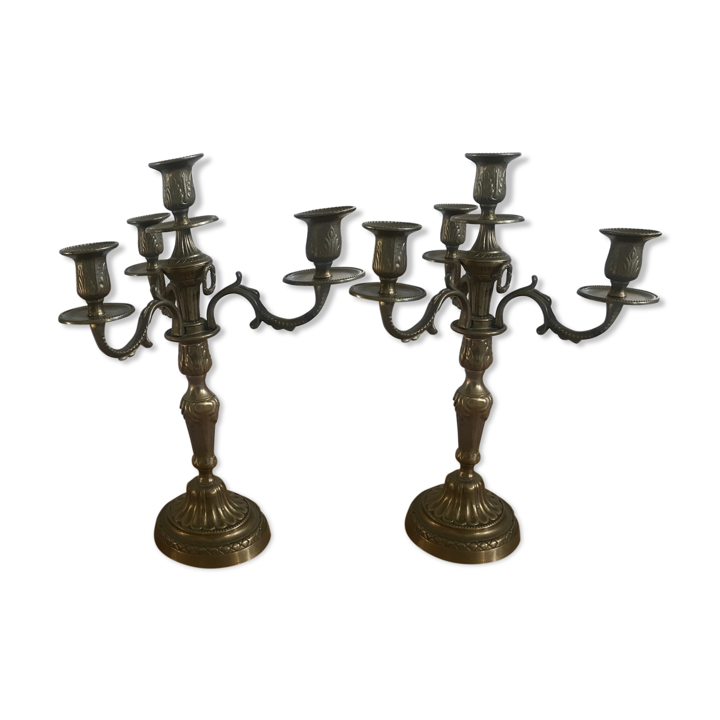 Bronze candlestick pair
