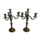 Bronze candlestick pair