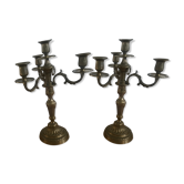 Bronze candlestick pair