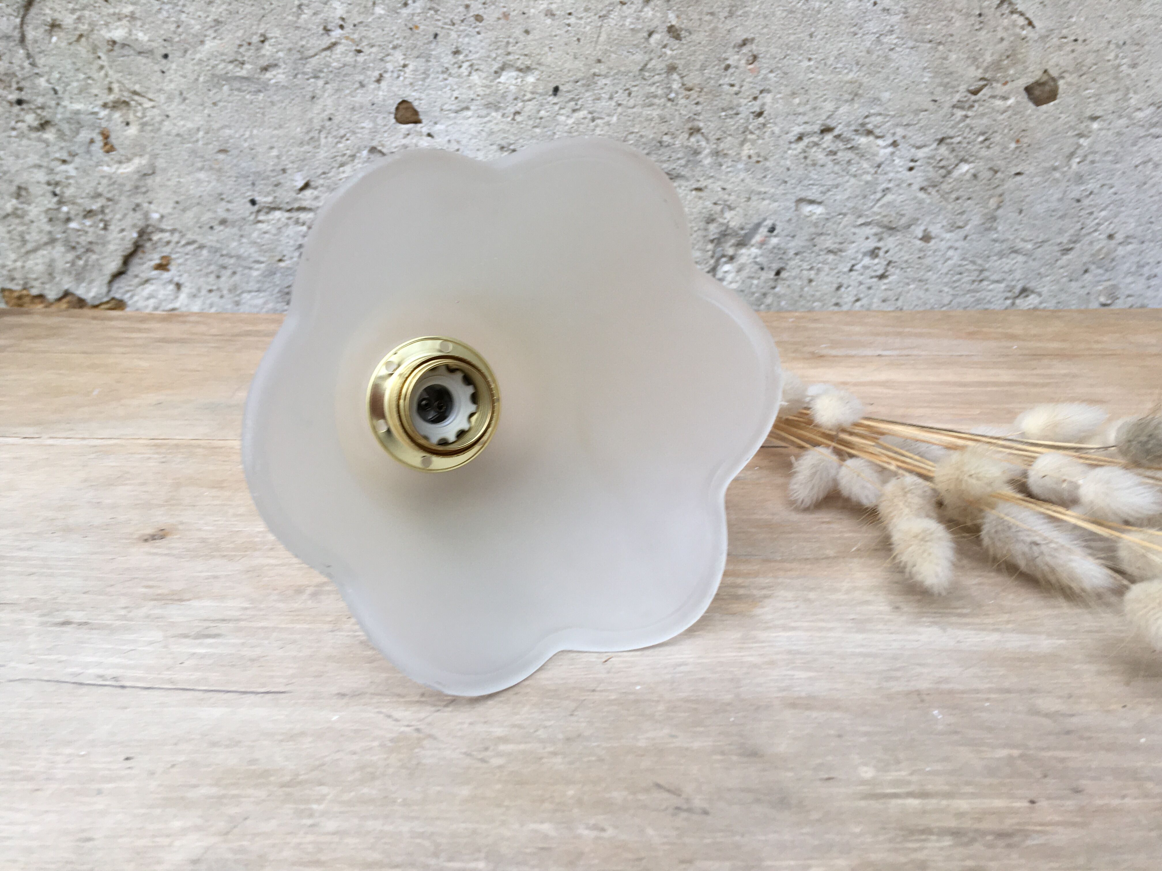 Pair of tulip lamps frosted glass