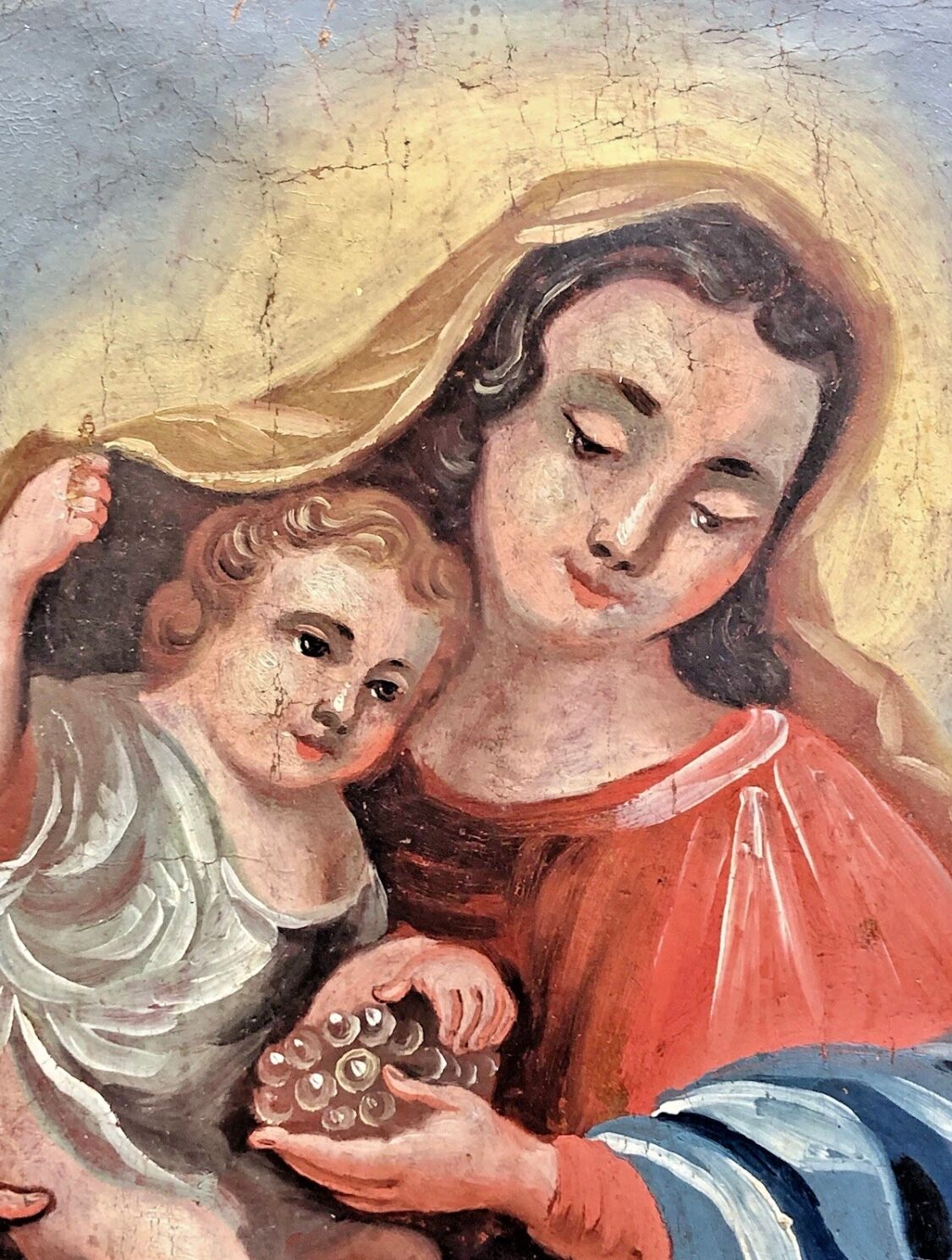 Oil painting on canvas XVIII Virgin and Child