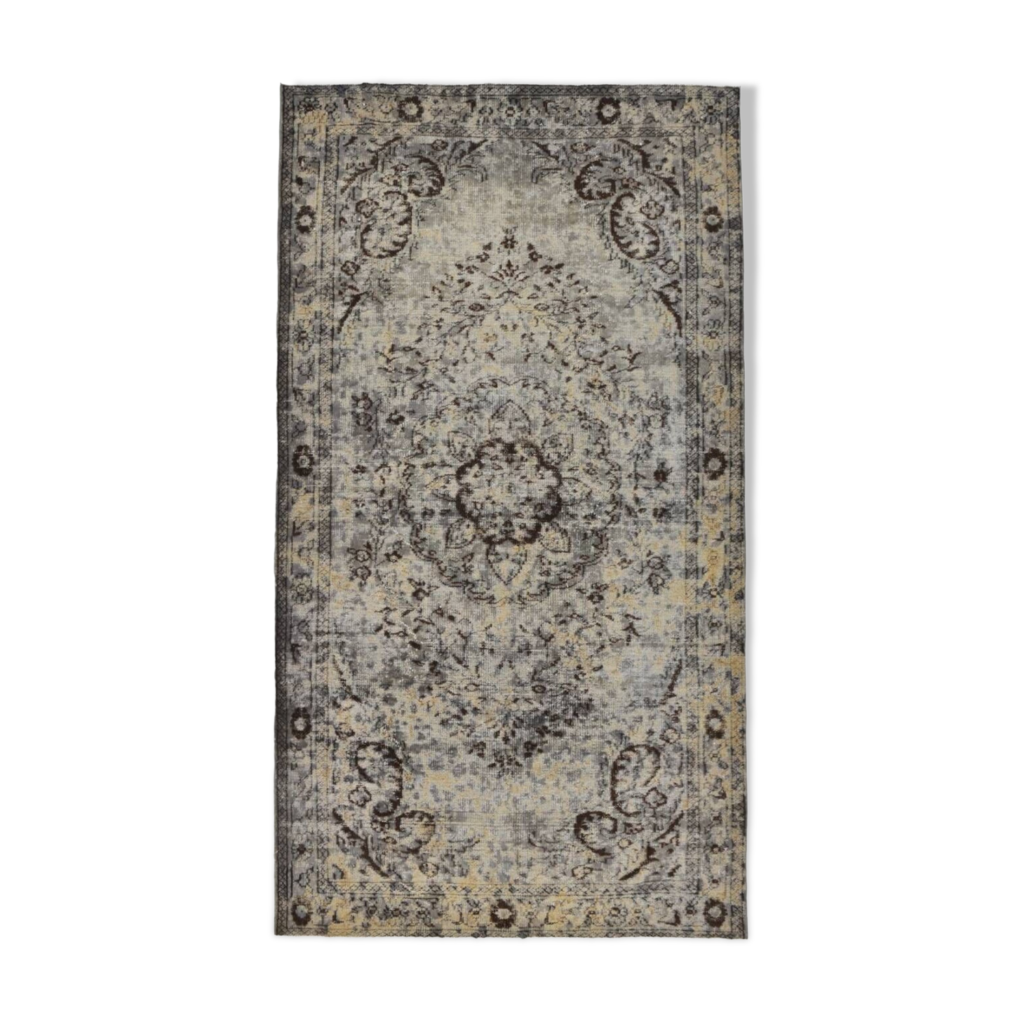5x10 Distressed Brown Vintage Rug, 164x295Cm