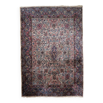Tapis Kerman fait main en laine, années 1930