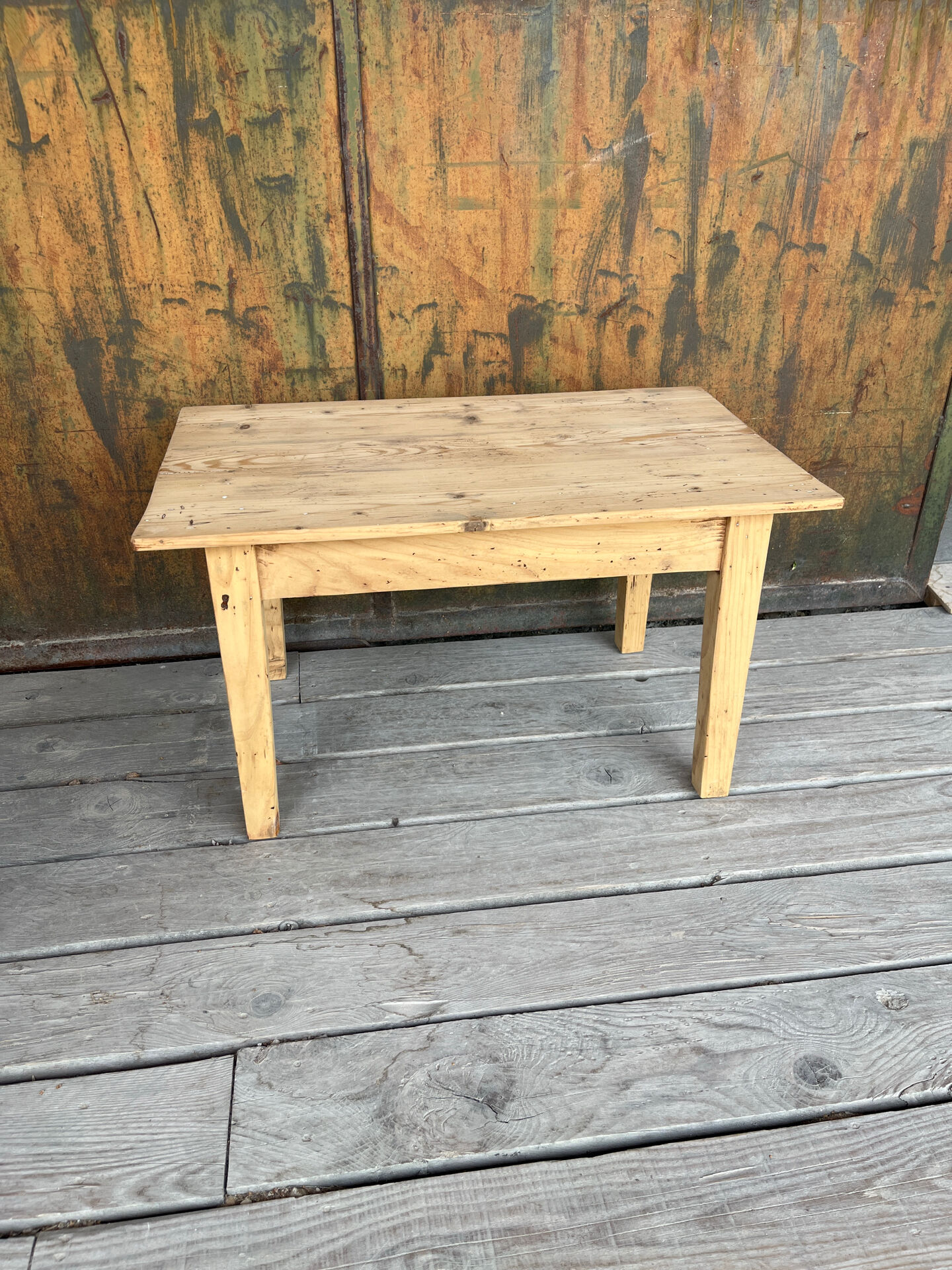 Raw wood coffee table