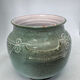 Green ceramic pot Le Frasnois